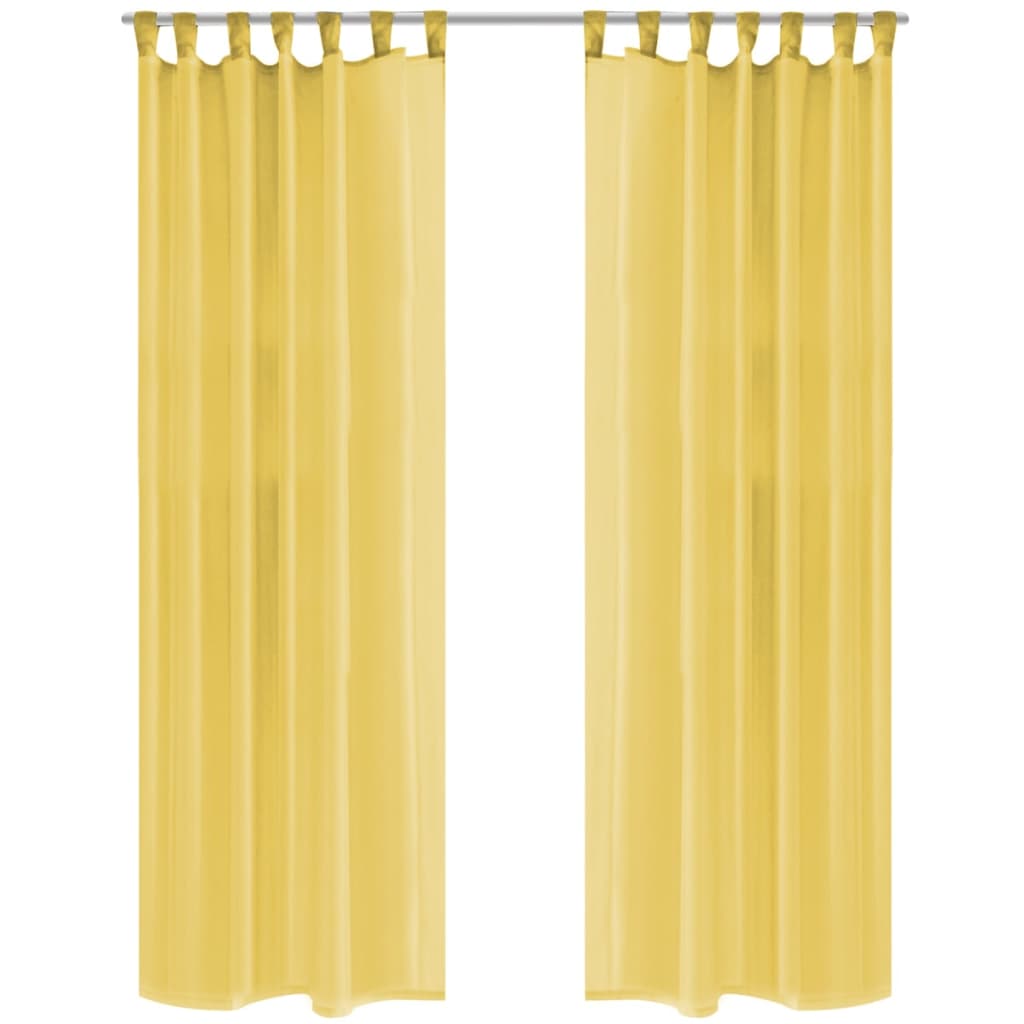 Gordijnen Voile 140X245 Cm Geel 2 St