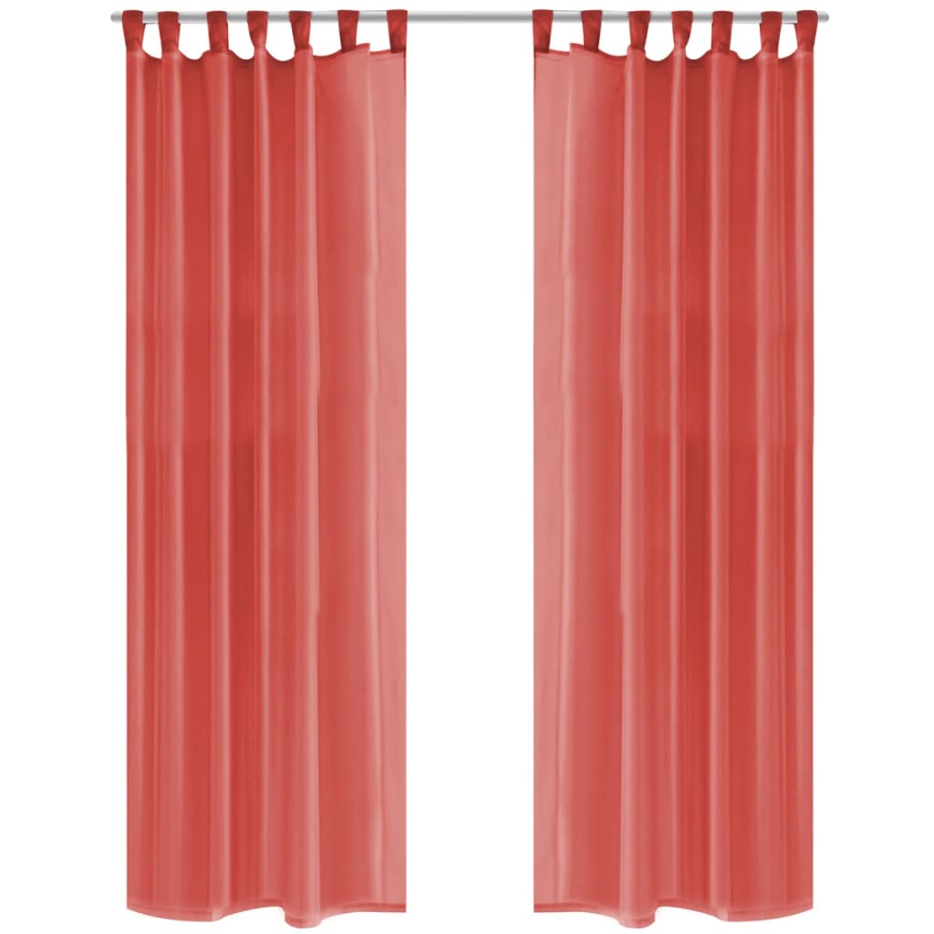 Gordijnen Voile 140X225 Cm Rood 2 St