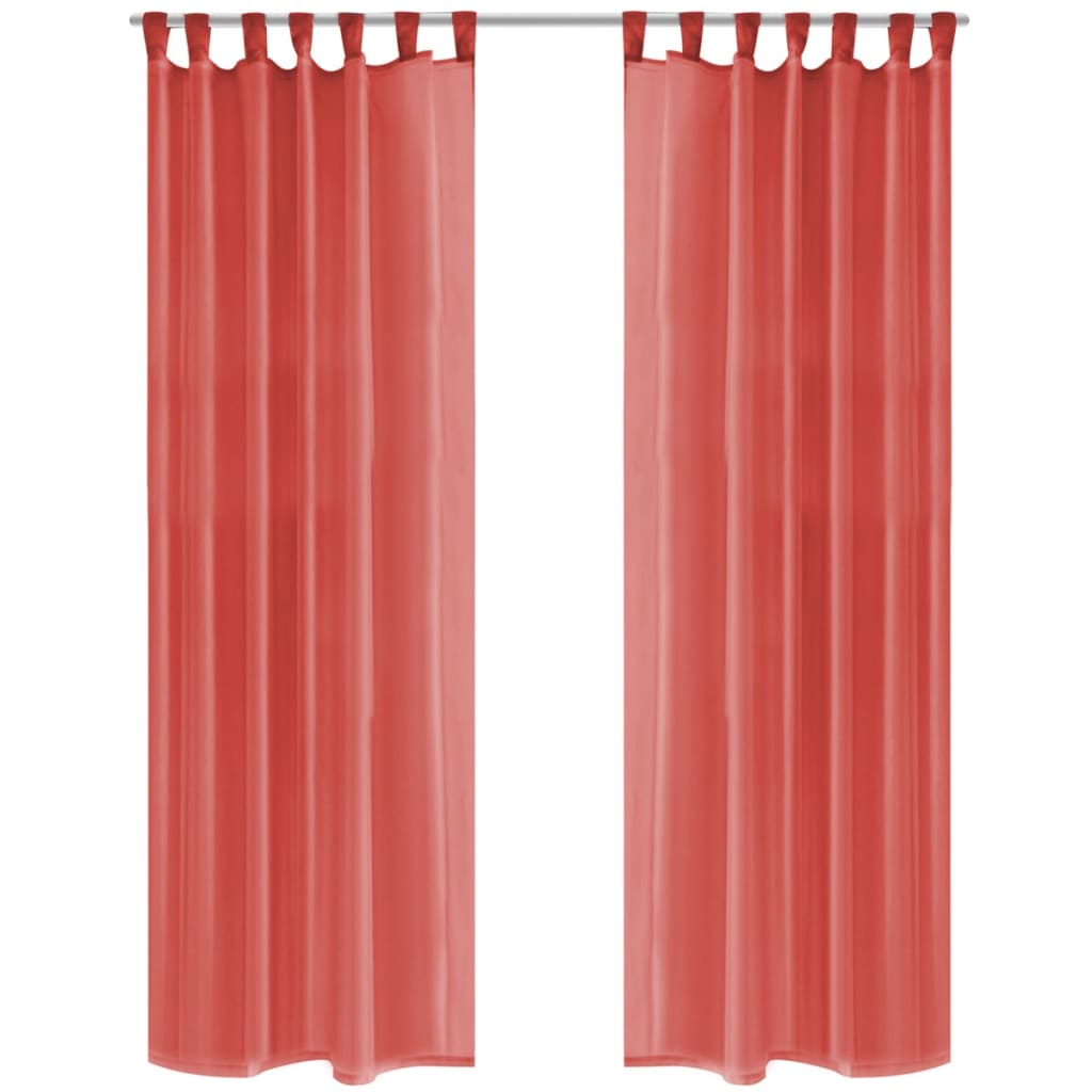 Gordijnen Voile 140X245 Cm Rood 2 St