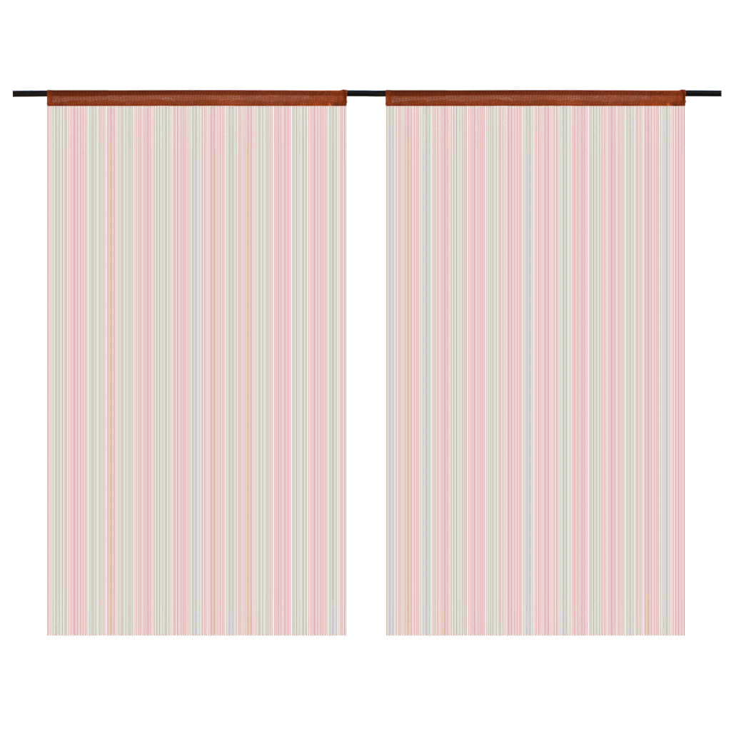 Draadgordijnen 100X250 Cm Bruin 2 St