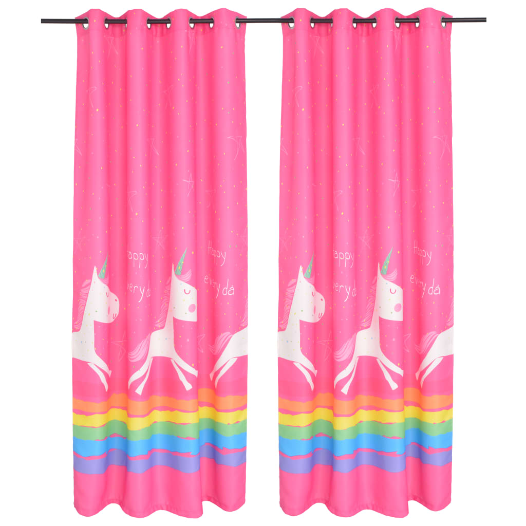 Kindergordijnen Verduisterend 140X240 Cm Roze 2 St