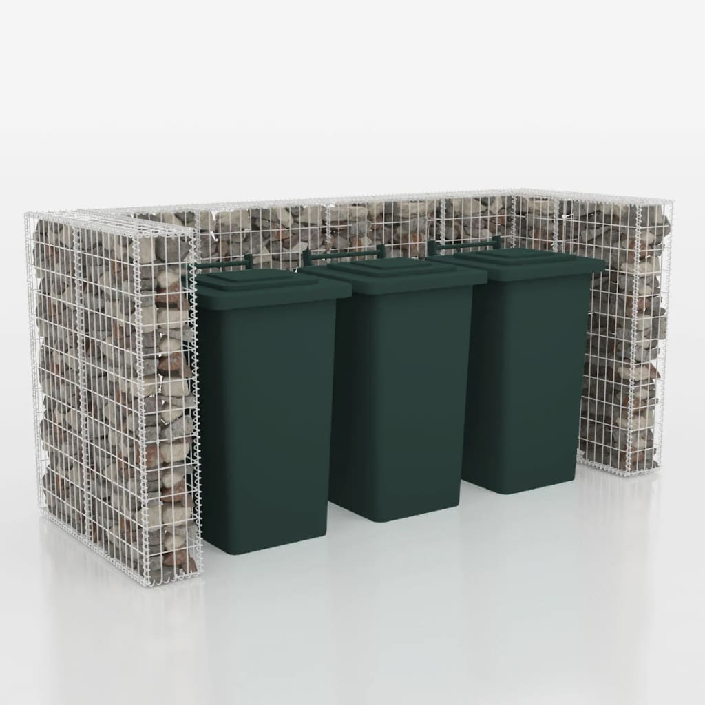 Schanskorf Drievoudige Vuilnisbak Ombouw 250X100X120 Cm Staal