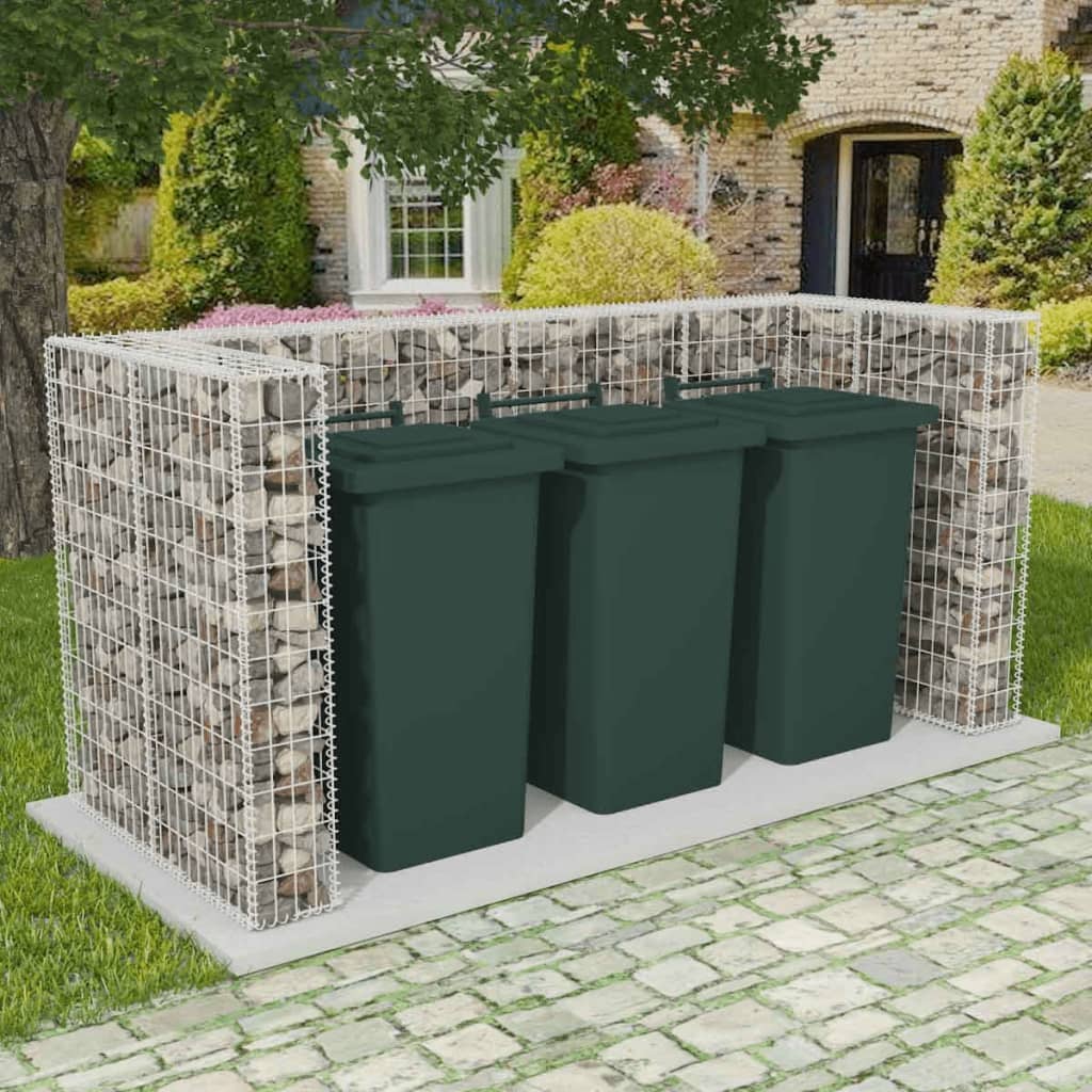 Schanskorf Drievoudige Vuilnisbak Ombouw 250X100X120 Cm Staal