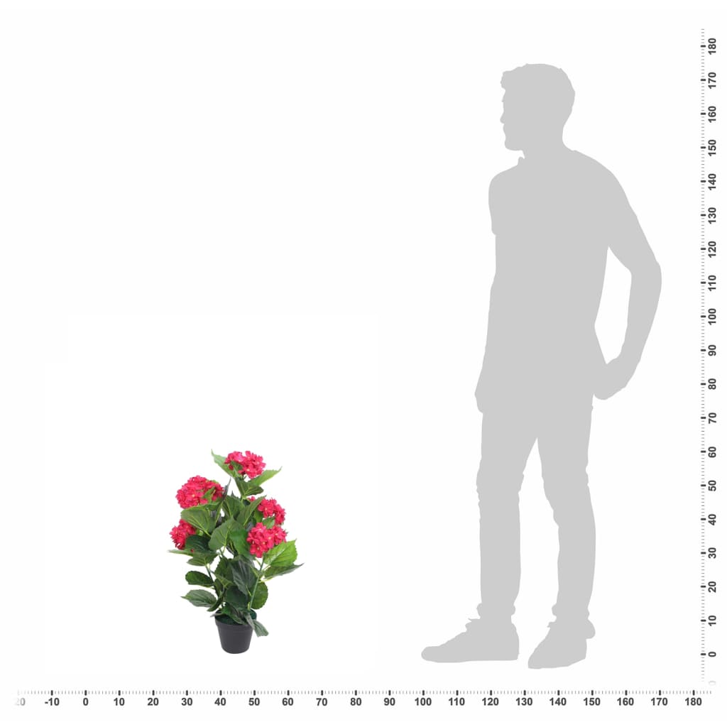 Kunst Hortensia Plant Met Pot 60 Cm Rood