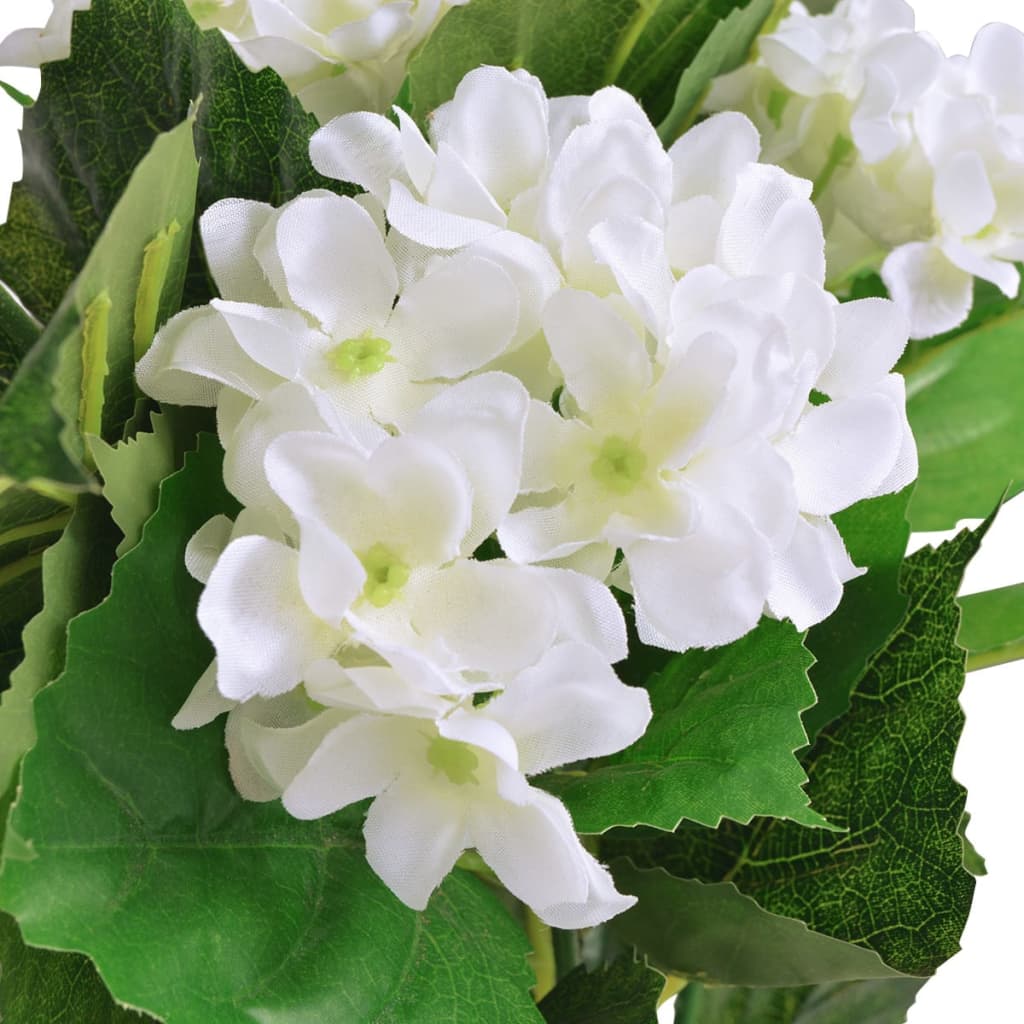 Kunst Hortensia Plant Met Pot 60 Cm Wit