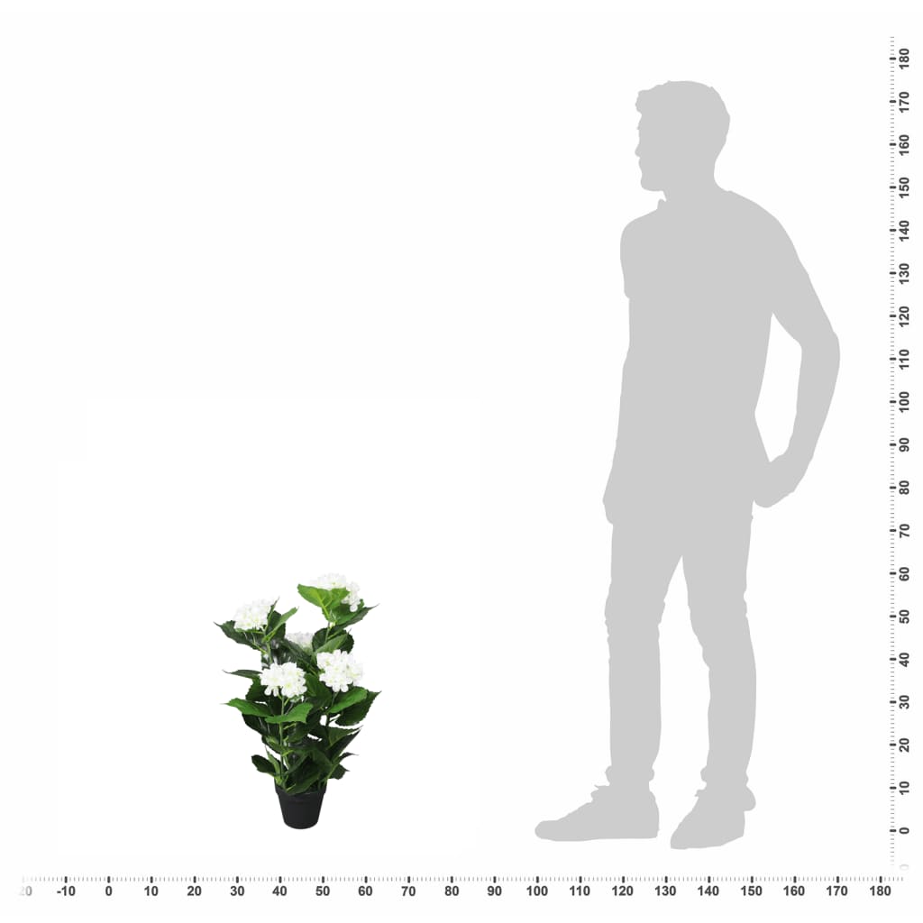 Kunst Hortensia Plant Met Pot 60 Cm Wit