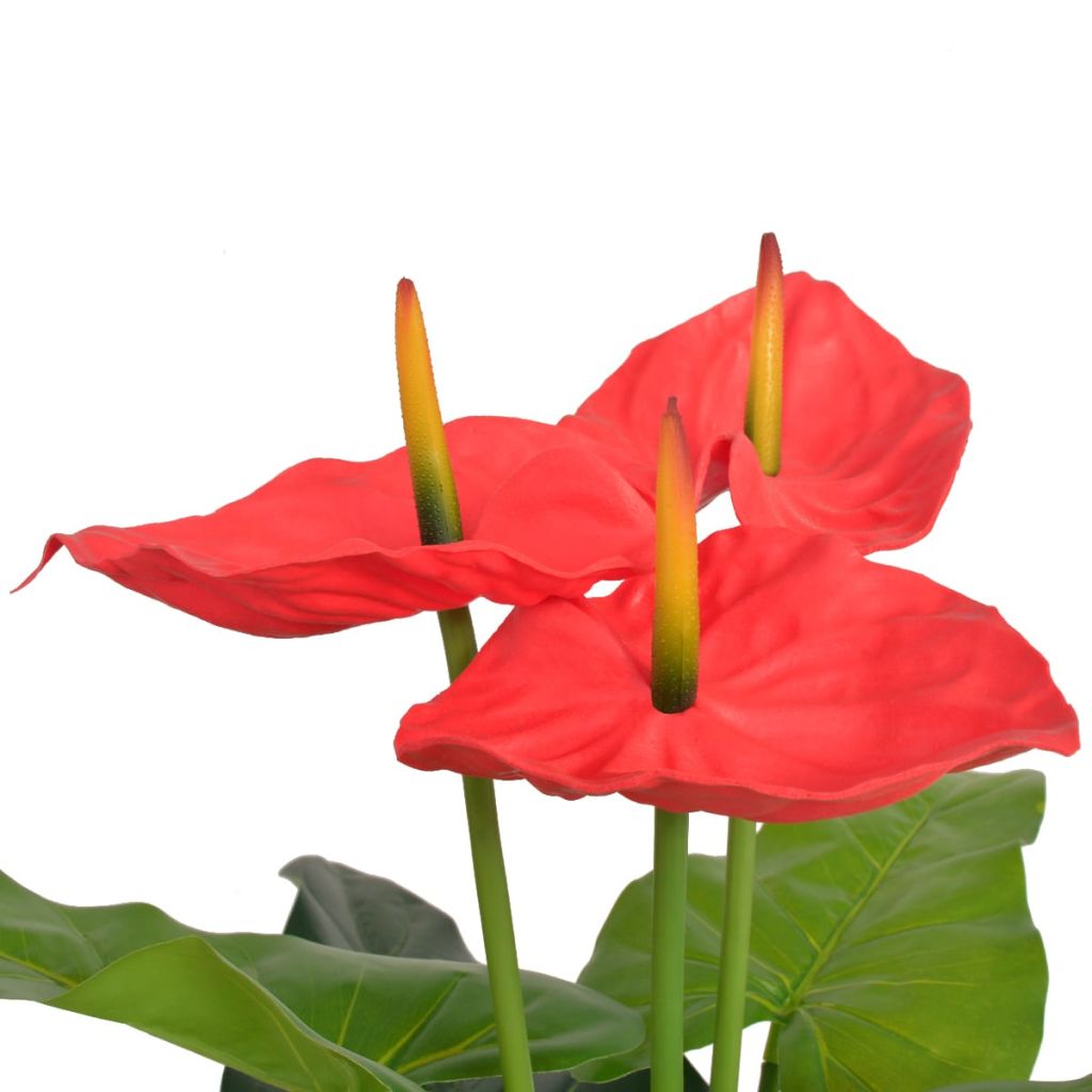 Kunst Anthurium Plant Met Pot 90 Cm Rood En Geel