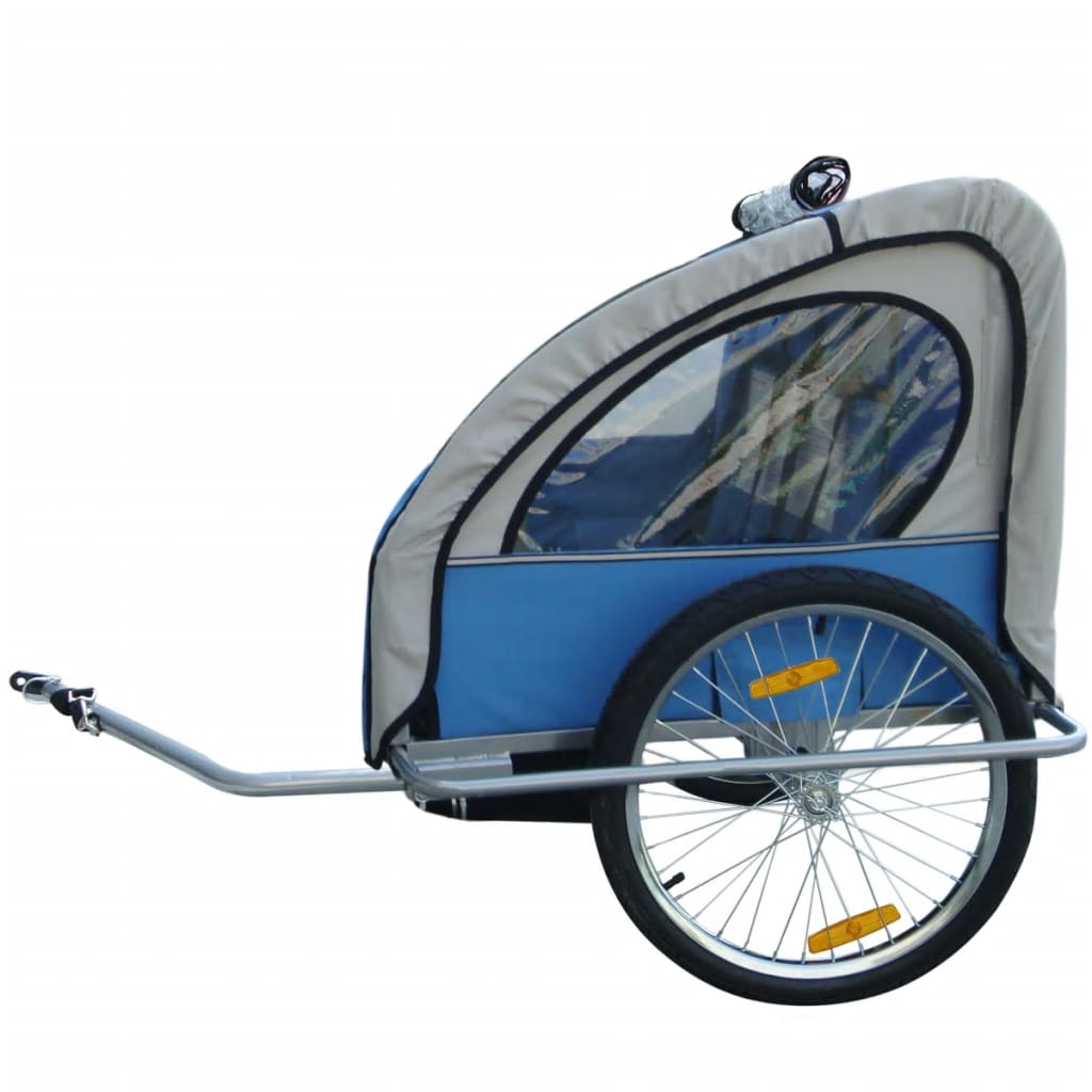 Kinderaanhangwagen Met Extra Aansluiting Blauw 36 Kg