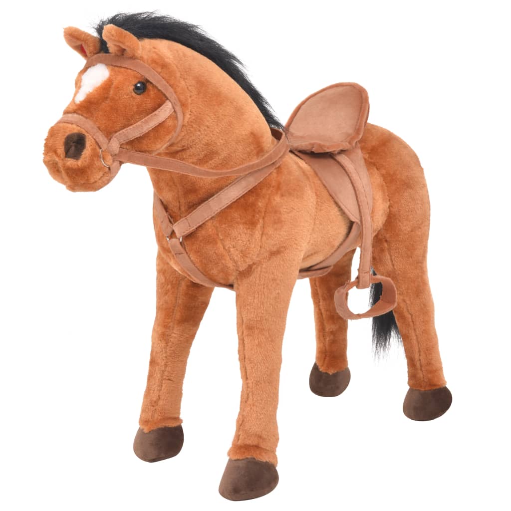 Staand Knuffelpaard Pluche Bruin