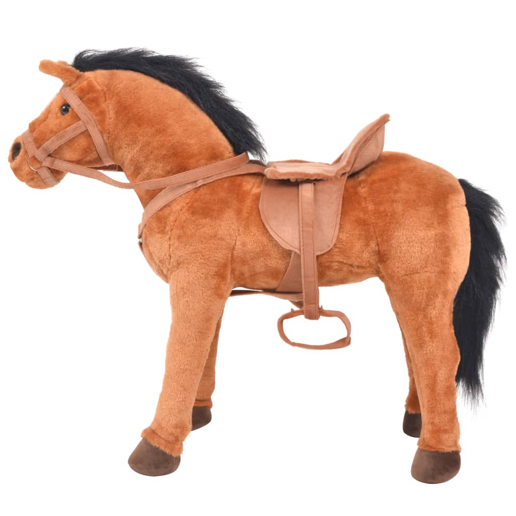 Staand Knuffelpaard Pluche Bruin