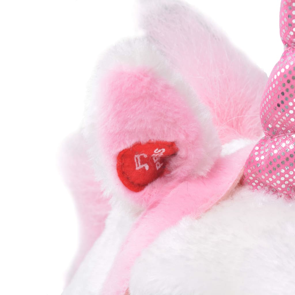 Speelgoedeenhoorn Staand Xxl Pluche Wit En Roze