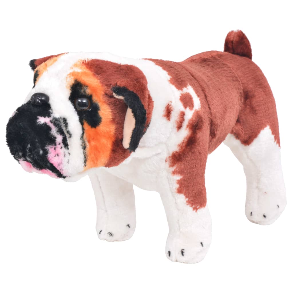 Speelgoedbulldog Staand Xxl Pluche Wit En Bruin