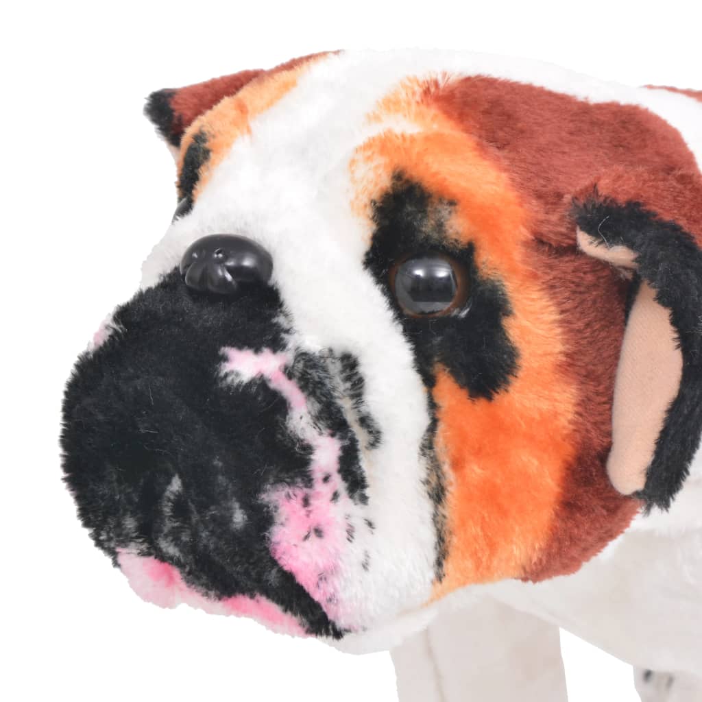 Speelgoedbulldog Staand Xxl Pluche Wit En Bruin