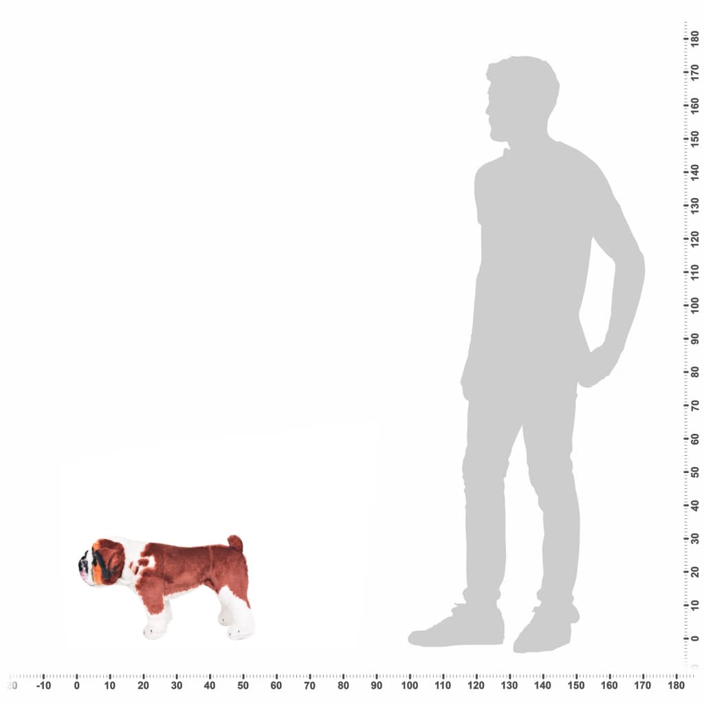 Speelgoedbulldog Staand Xxl Pluche Wit En Bruin