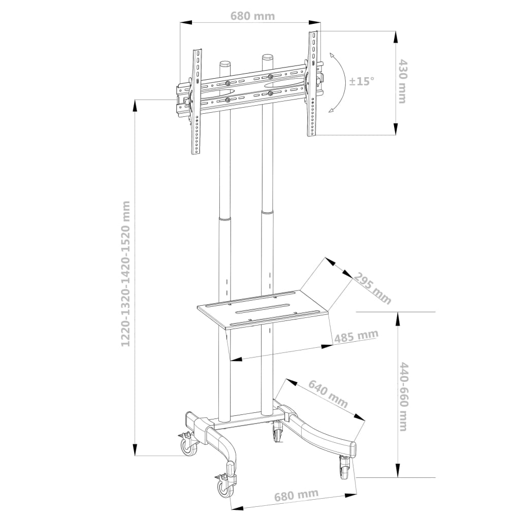 Tv-Trolley Voor 32''-65'' Plasma/Lcd/Led