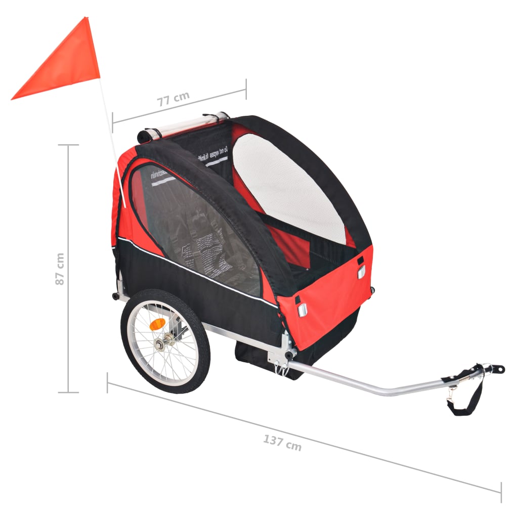 Fietskar Voor Kinderen 30 Kg Rood En Zwart