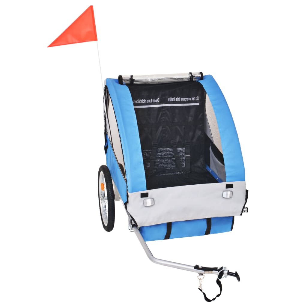 Fietskar Voor Kinderen 30 Kg Grijs En Blauw