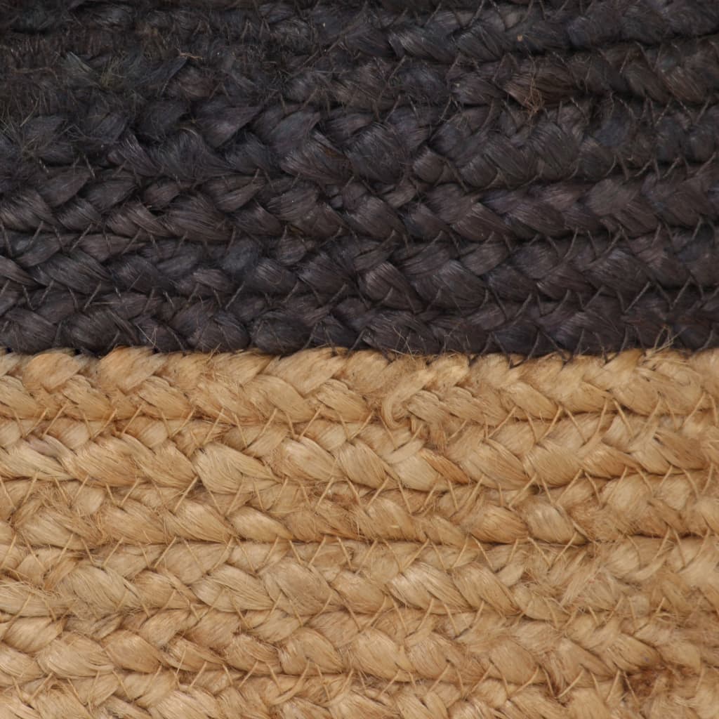 Opbergmandenset Handgemaakt Jute Donkergrijs En Naturel 3-Delig