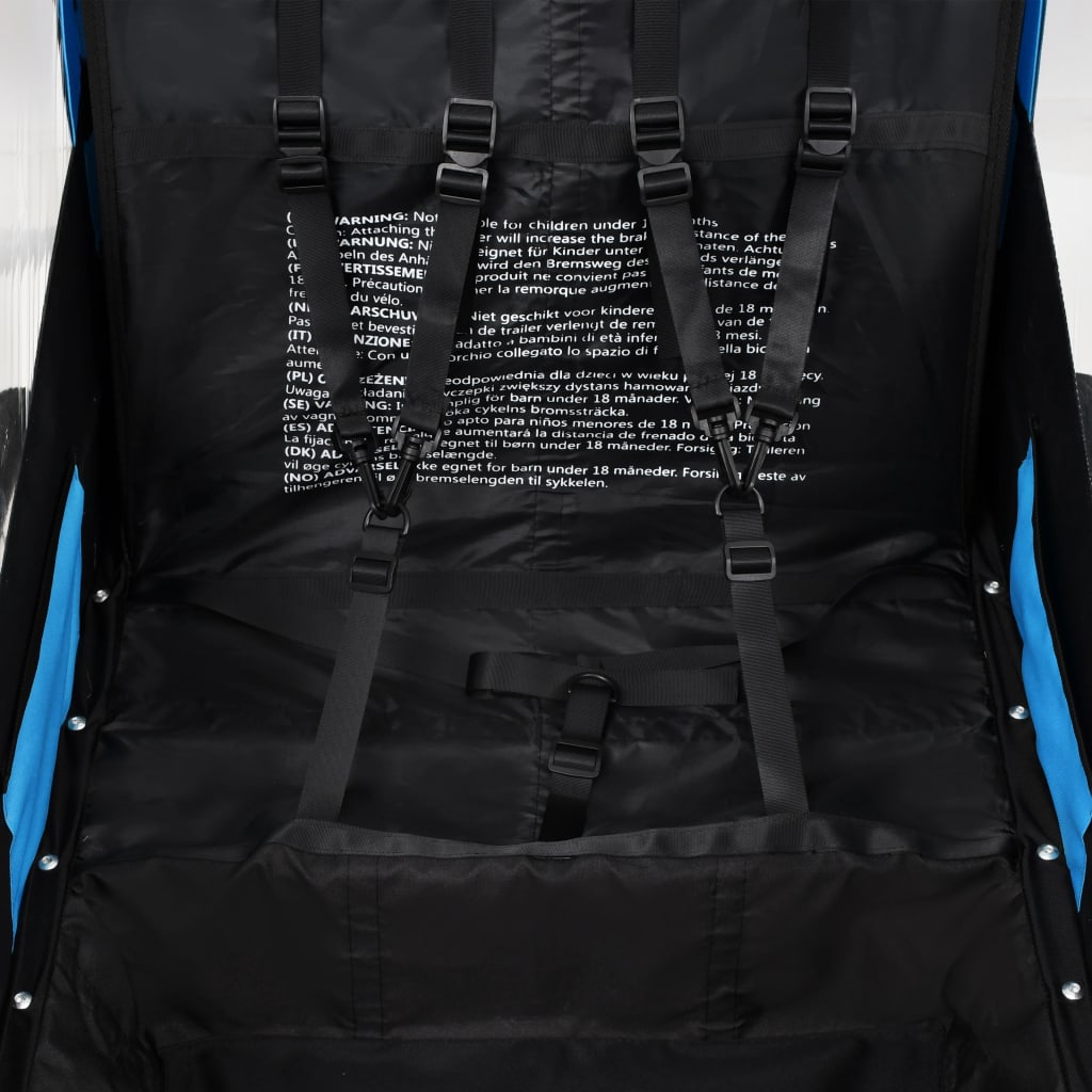 Kinderfietskar En Wandelwagen 2-In-1 Blauw En Grijs