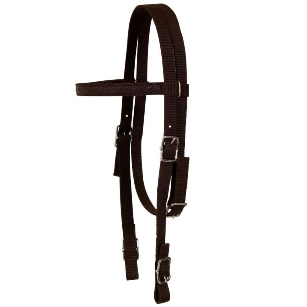 Western Zadel, Hoofdstel En Borstriem 17" Echt Leer Bruin