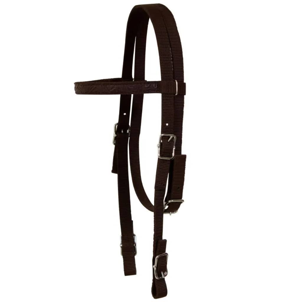 Western Zadel, Hoofdstel En Borstriem 13" Echt Leer Bruin