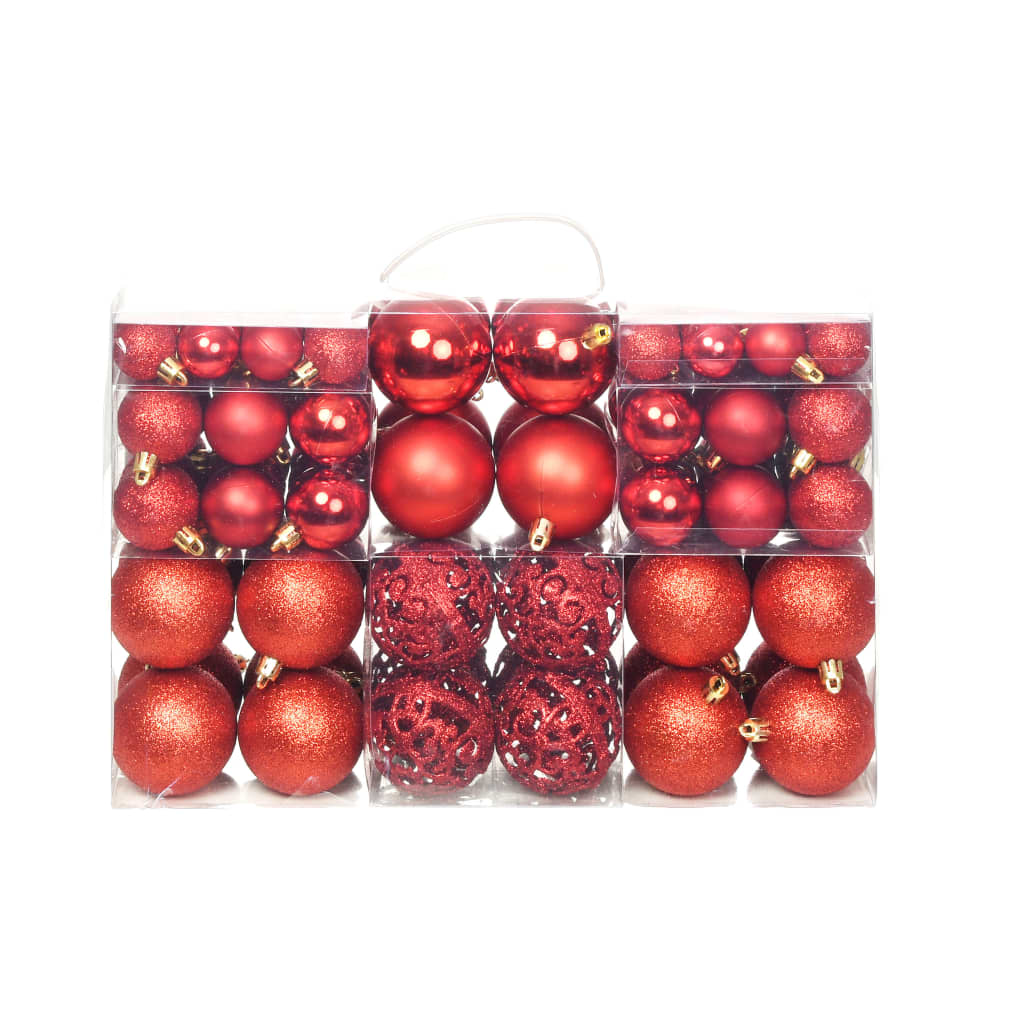 100-Delige Kerstballenset 3/4/6 Cm Rood