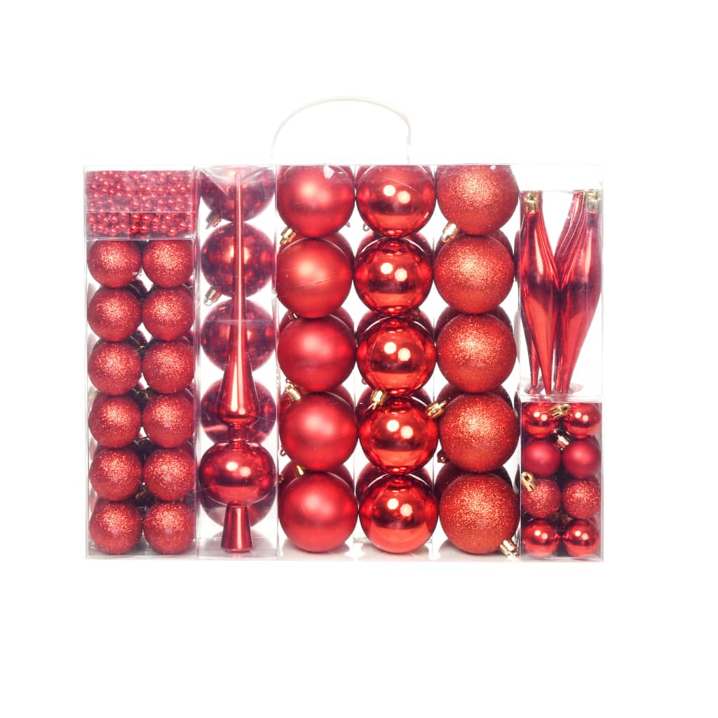 113-Delige Kerstballenset 3/4/6 Cm Rood