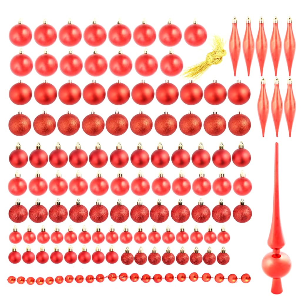 113-Delige Kerstballenset 3/4/6 Cm Rood