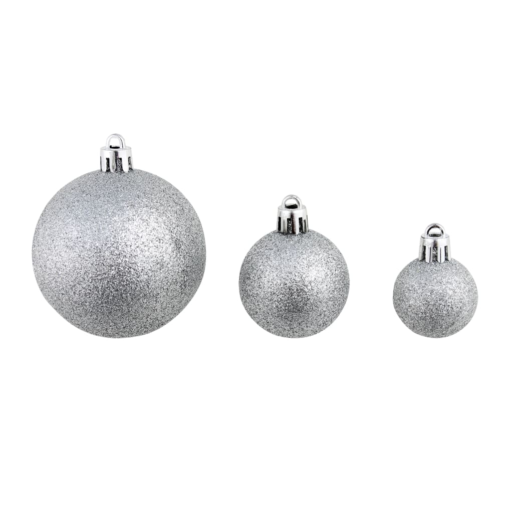 113-Delige Kerstballenset 3/4/6 Cm Zilverkleurig