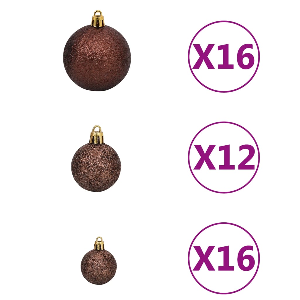 100-Delige Kerstballenset 3/4/6 Cm Bruin/Bronskleur/Goudkleurig