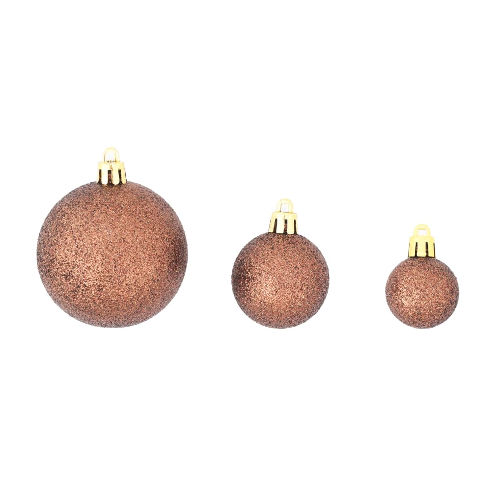 113-Delige Kerstballenset 3/4/6 Cm Bruin/Bronskleur/Goudkleurig