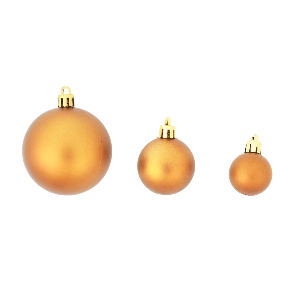 113-Delige Kerstballenset 3/4/6 Cm Bruin/Bronskleur/Goudkleurig