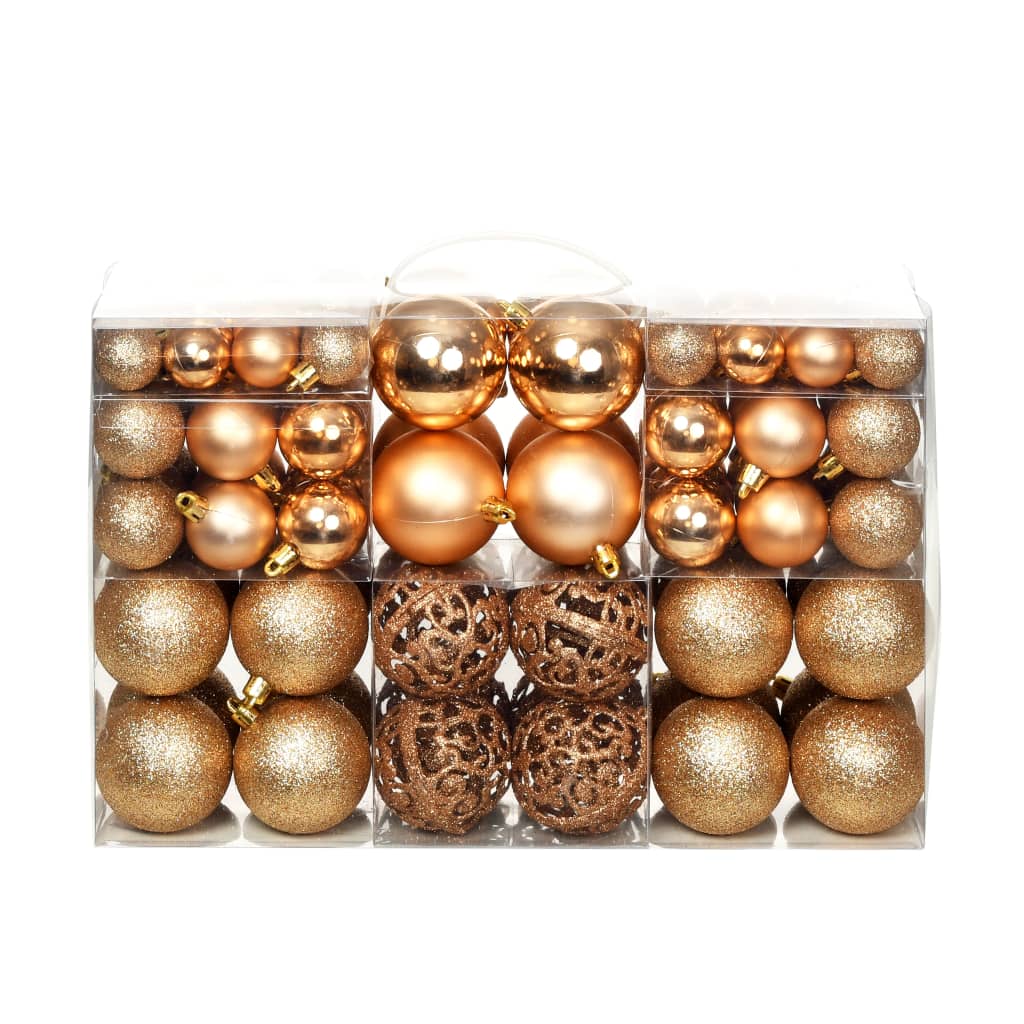 100-Delige Kerstballenset 3/4/6 Cm Rose/Goudkleurig