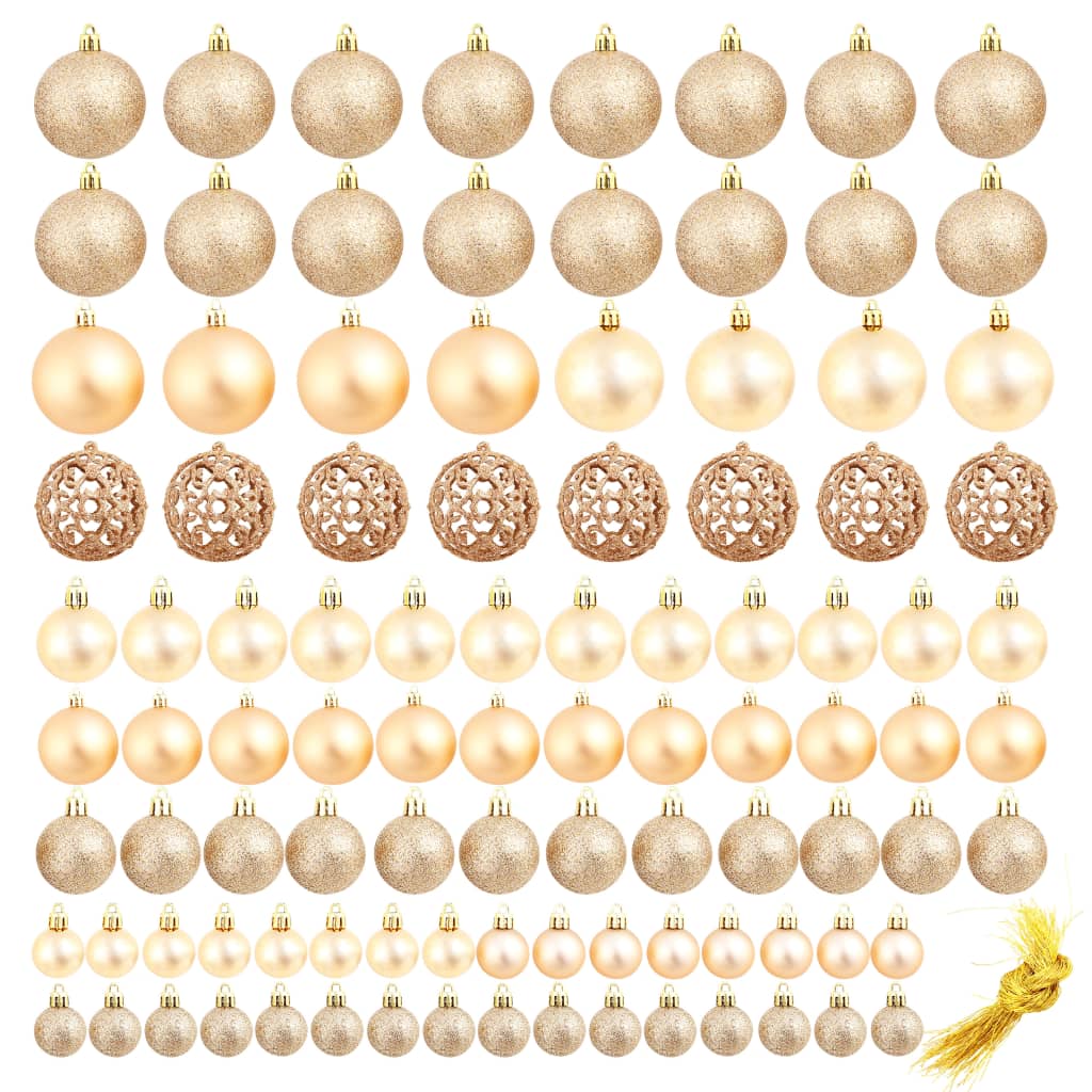 100-Delige Kerstballenset 3/4/6 Cm Rose/Goudkleurig