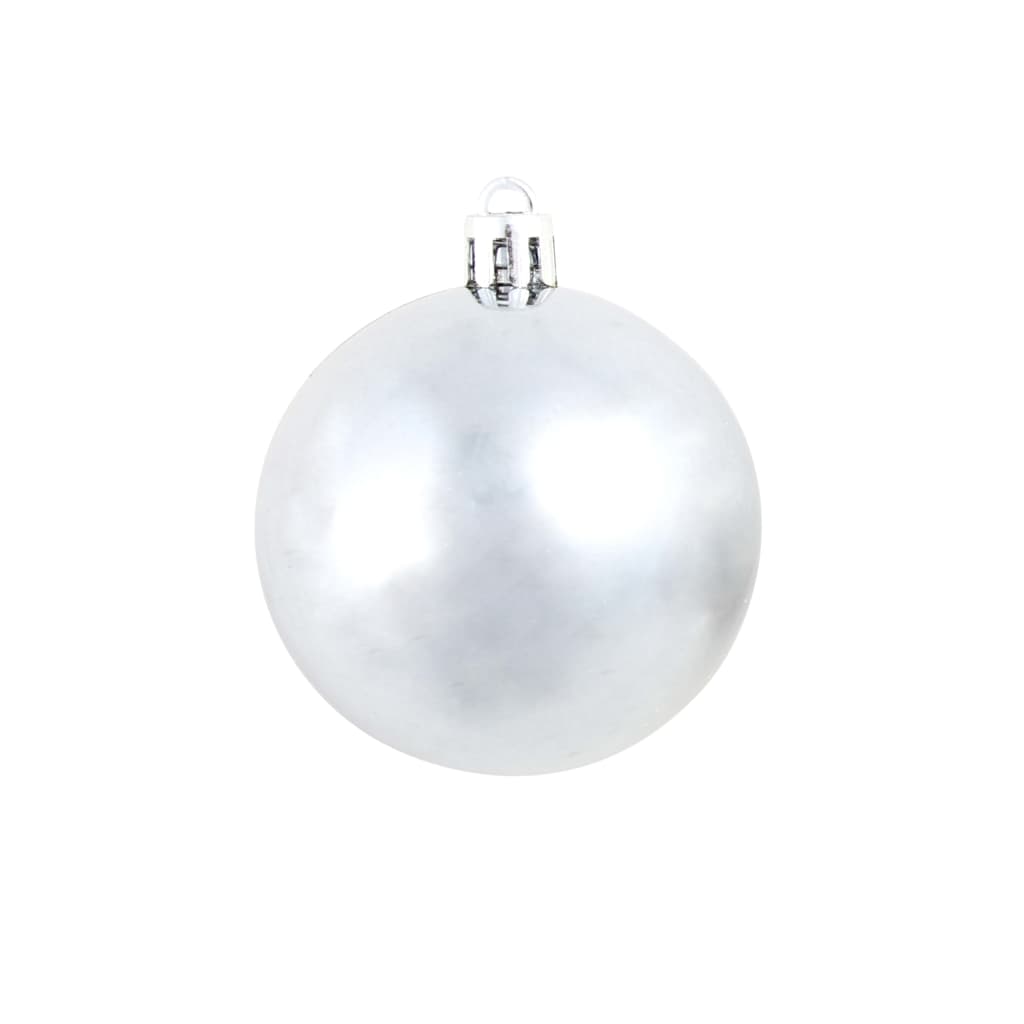 100-Delige Kerstballenset 3/4/6 Cm Wit/Grijs
