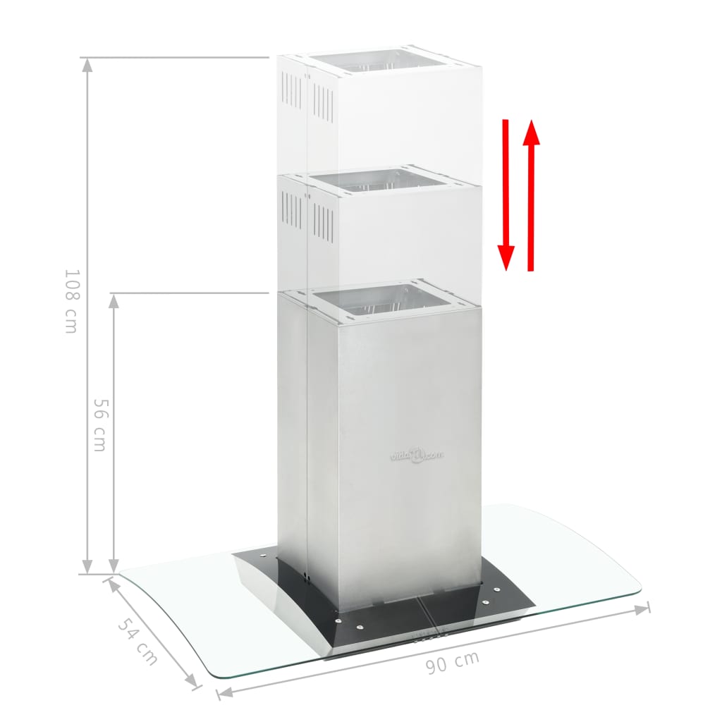 Eilandafzuigkap 756 M³/U Led 90 Cm Roestvrij Staal