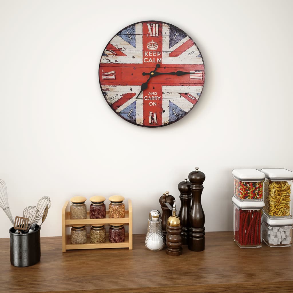 Wandklok Vintage Stijl 30 Cm Uk