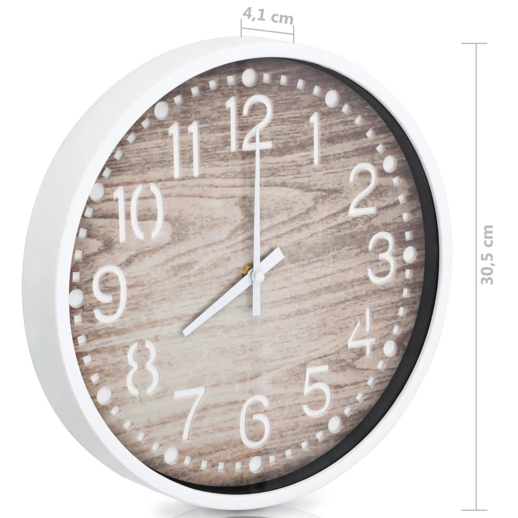 Wandklok Hout-Look 30,5 Cm