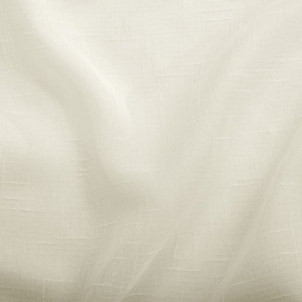 Glasgordijnen Linnen-Look 140X175 Cm Crème 2 St