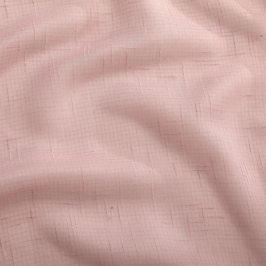 Glasgordijnen Linnen-Look 140X175 Cm Roze 2 St