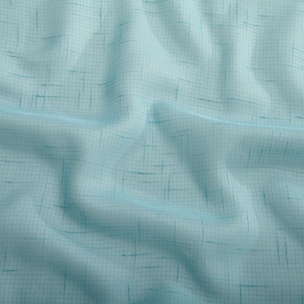 Glasgordijnen Linnen-Look 140X175 Cm Turquoise 2 St