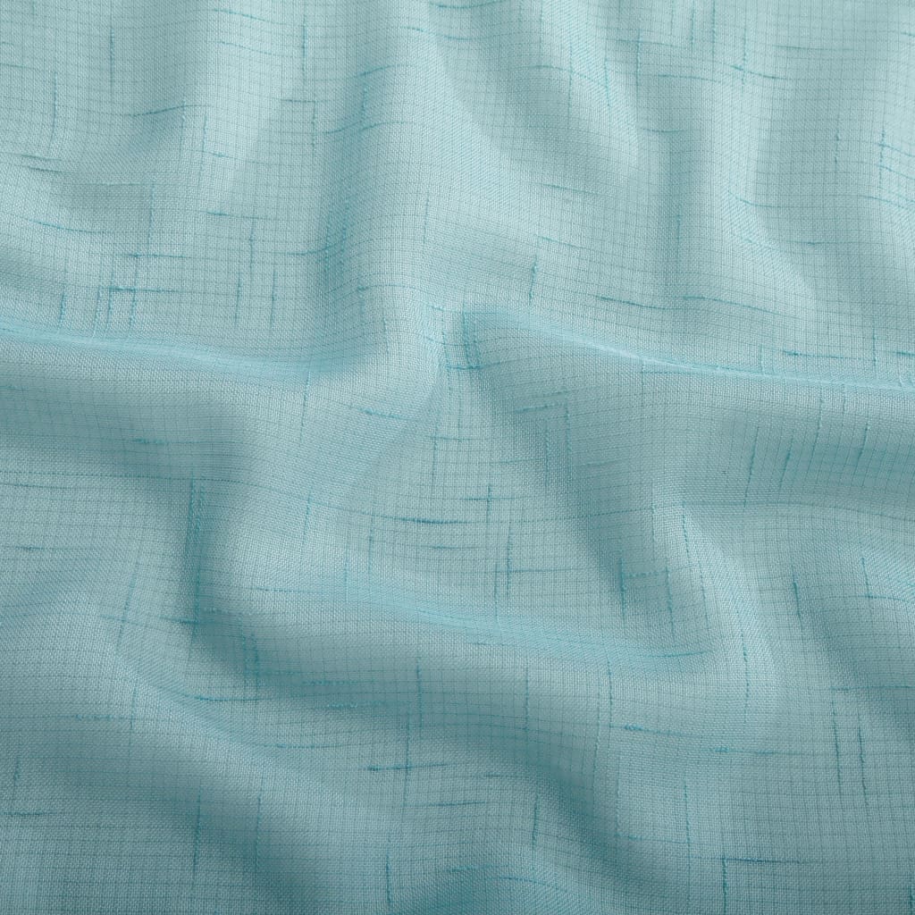 Glasgordijnen Linnen-Look 140X225 Cm Turquoise 2 St