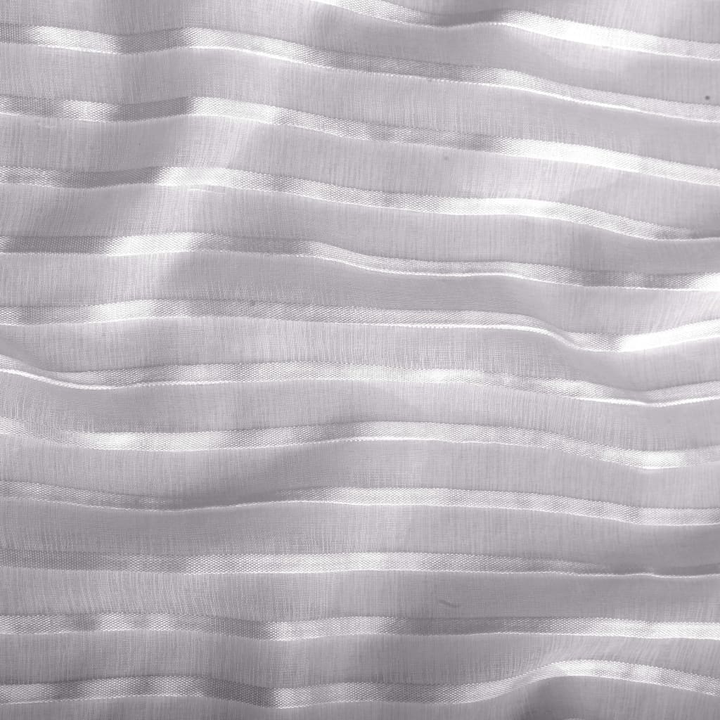 Glasgordijnen Geweven Gestreept 140X245 Cm Grijs 2 St