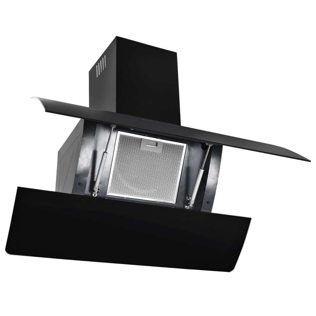 Wandafzuigkap 756 M³/U 90 Cm Roestvrij Staal Zwart