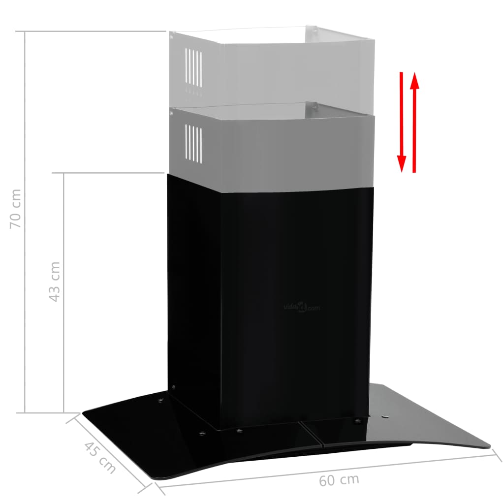 Wandafzuigkap 756 M³/U 60 Cm Roestvrij Staal Zwart