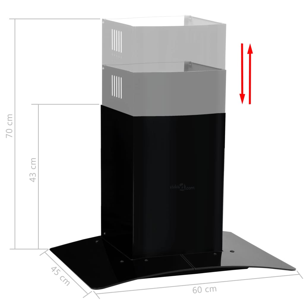 Wandafzuigkap 756 M³/U 60 Cm Roestvrij Staal Zwart