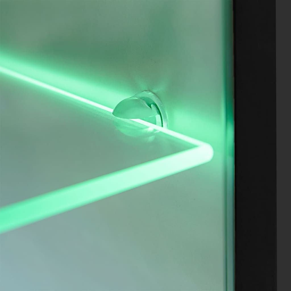 Tv-Wandmeubelset Met Led-Verlichting Hoogglans Zwart 5-Delig