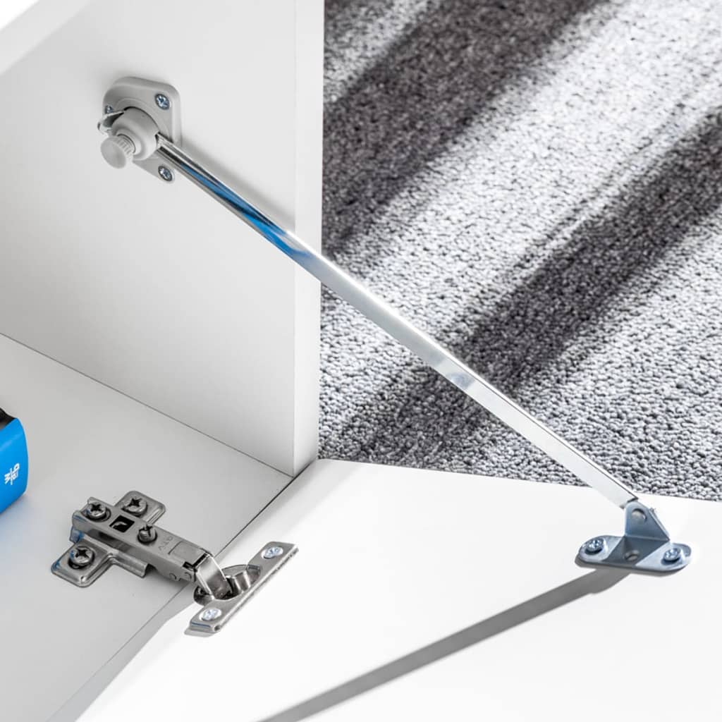 Tv-Wandmeubelset Met Led-Verlichting Hoogglans Zwart 5-Delig