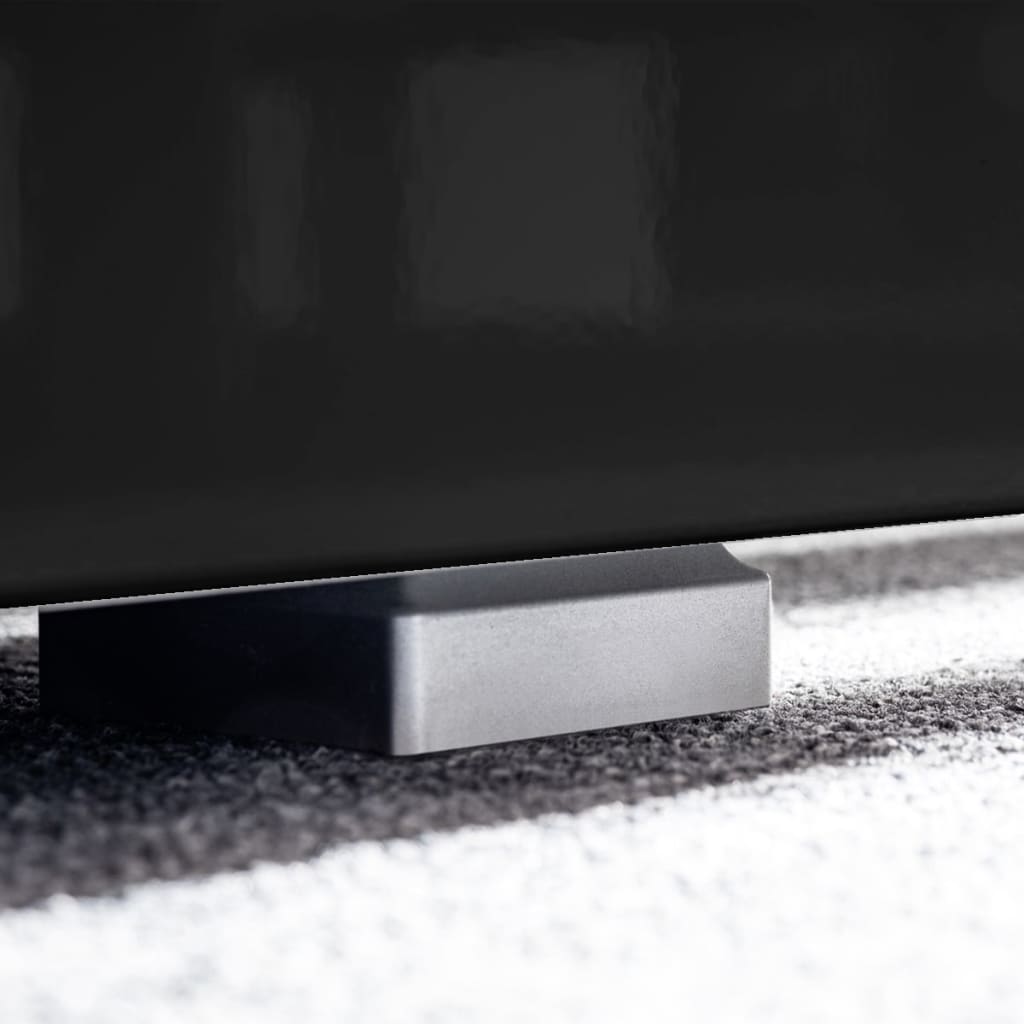 Tv-Wandmeubelset Met Led-Verlichting Hoogglans Zwart 5-Delig