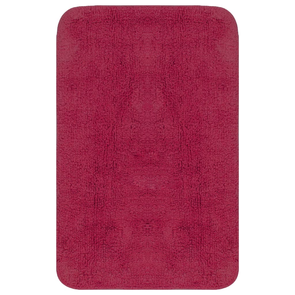 Badmattenset Stof Fuchsia 3-Delig
